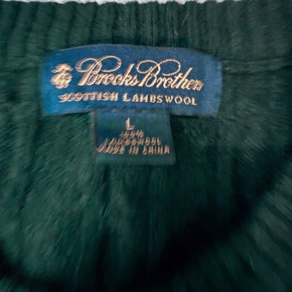 Brooks Brothers Dark Green Cable Knit Crewneck Sweater - Picture 2 of 6